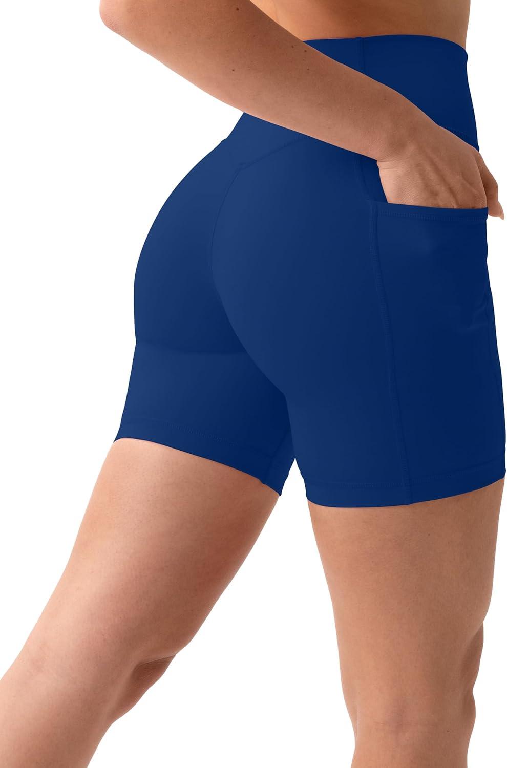 imagePAVOI ACTIVE Shorts with Pockets  Compressive High Waisted Butt Sculpting 4quot ampamp 6quot Womens Biker Shorts  HiPerform XXS to 3XIndigo