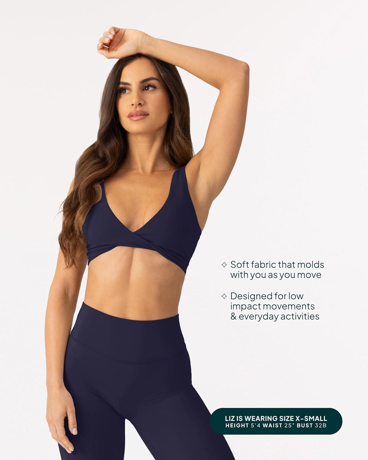 imagePAVOI ACTIVE Two Ways Twist Sports Bra for Women  Customizable Coverage Convertible Twist Front ampamp Back Workout Bra FlexFlowTwilight