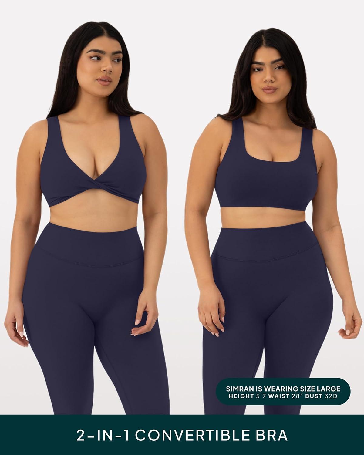 imagePAVOI ACTIVE Two Ways Twist Sports Bra for Women  Customizable Coverage Convertible Twist Front ampamp Back Workout Bra FlexFlowTwilight