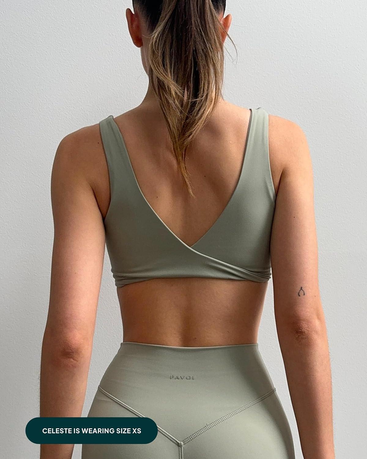 imagePAVOI ACTIVE Two Ways Twist Sports Bra for Women  Customizable Coverage Convertible Twist Front ampamp Back Workout Bra FlexFlowTwilight