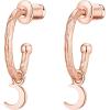 imagePAVOI 14K Gold Plated 925 Sterling Silver Post Huggie With Dangle  Small Hoop Earrings For Women  Trendy Dangle Hoop EarringsRose Gold
