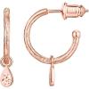 imagePAVOI 14K Gold Plated 925 Sterling Silver Post Huggie With Dangle  Small Hoop Earrings For Women  Trendy Dangle Hoop EarringsRose Gold