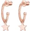 imagePAVOI 14K Gold Plated 925 Sterling Silver Post Huggie With Dangle  Small Hoop Earrings For Women  Trendy Dangle Hoop EarringsRose Gold