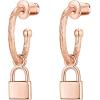 imagePAVOI 14K Gold Plated 925 Sterling Silver Post Huggie With Dangle  Small Hoop Earrings For Women  Trendy Dangle Hoop EarringsRose Gold