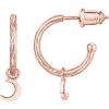 imagePAVOI 14K Gold Plated 925 Sterling Silver Post Huggie With Dangle  Small Hoop Earrings For Women  Trendy Dangle Hoop EarringsRose Gold