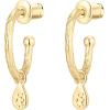 imagePAVOI 14K Gold Plated 925 Sterling Silver Post Huggie With Dangle  Small Hoop Earrings For Women  Trendy Dangle Hoop EarringsYellow Gold