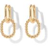 imagePAVOI 14K Gold Plated Convertible Paperclip Earrings for Women  Trendy Paper Clip Link Huggie Hoop Earrings  Chain Link Drop Dangle Hoops with Cubic Zirconia  TwoToned Statement JewelryYellow Gold