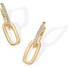 imagePAVOI 14K Gold Plated Convertible Paperclip Earrings for Women  Trendy Paper Clip Link Huggie Hoop Earrings  Chain Link Drop Dangle Hoops with Cubic Zirconia  TwoToned Statement JewelryYellow Gold