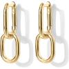 imagePAVOI 14K Gold Plated Convertible Paperclip Earrings for Women  Trendy Paper Clip Link Huggie Hoop Earrings  Chain Link Drop Dangle Hoops with Cubic Zirconia  TwoToned Statement JewelryYellow Gold