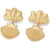 imagePAVOI 14K Gold Plated Dangle Sea Shell Earrings for Women  Statement Seashell Drop Dangle Earrings  Trendy Coastal Summer Beach JewelryYellow Gold