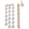imagePAVOI 14K Gold Plated Long Tassel Dangle Earrings for Women  925 Sterling Silver Posts Elegant Rhinestone Chain Chandelier Drop Earrings  Statement JewelryYellow Gold