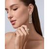 imagePAVOI 14K Gold Plated Long Tassel Dangle Earrings for Women  925 Sterling Silver Posts Elegant Rhinestone Chain Chandelier Drop Earrings  Statement JewelryYellow Gold