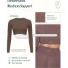 imagePAVOI ACTIVE Long Sleeve Crop Top  Medium Support Crew Neck MoistureWicking Womens Performance Gym Workout Tee  HiPerformClay