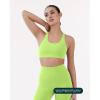 imagePAVOI ACTIVE Racerback Supportive Sports Bras for Women  High Support Scoop Neck Gym Workout Bra Removable Pads  HiPerformGlowing Green