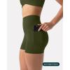 imagePAVOI ACTIVE Shorts with Pockets  Compressive High Waisted Butt Sculpting 4quot ampamp 6quot Womens Biker Shorts  HiPerform XXS to 3XArmy