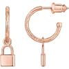 imagePAVOI 14K Gold Plated 925 Sterling Silver Post Huggie With Dangle  Small Hoop Earrings For Women  Trendy Dangle Hoop EarringsRose Gold