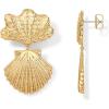 imagePAVOI 14K Gold Plated Dangle Sea Shell Earrings for Women  Statement Seashell Drop Dangle Earrings  Trendy Coastal Summer Beach JewelryYellow Gold