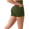 imagePAVOI ACTIVE Shorts with Pockets  Compressive High Waisted Butt Sculpting 4quot ampamp 6quot Womens Biker Shorts  HiPerform XXS to 3XArmy