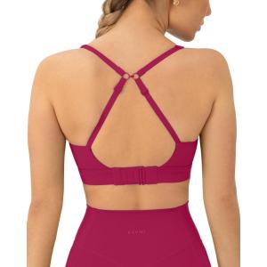 imagePAVOI ACTIVE Racerback Adjustable Sports Bra for Women  High Support Convertible Straps High Impact Workout Bras  HiPerformBerry