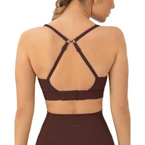 imagePAVOI ACTIVE Racerback Adjustable Sports Bra for Women  High Support Convertible Straps High Impact Workout Bras  HiPerformCocoa