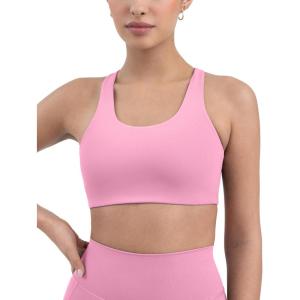 imagePAVOI ACTIVE Racerback Supportive Sports Bras for Women  High Support Scoop Neck Gym Workout Bra Removable Pads  HiPerformPetal