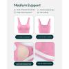 imagePAVOI ACTIVE Compression Sports Bras for Women  Medium Support Square Neck Longline Workout Bra Removable Pads  HiPerformPetal