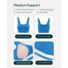 imagePAVOI ACTIVE Compression Sports Bras for Women  Medium Support Square Neck Longline Workout Bra Removable Pads  HiPerformRoyal Blue