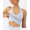 imagePAVOI ACTIVE Workout Halter Tops for Women Built in Bra  Low Support V Neck Backless Sports Tank Top Shelf Bra  HiPerformSilver