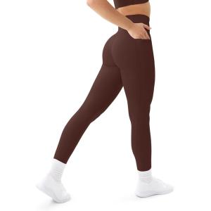 imagePAVOI ACTIVE Leggings with Pockets  Compressive High Waisted Butt Sculpting Womens Full Length Workout Pants  HiPerformCocoa