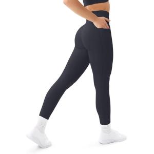 imagePAVOI ACTIVE Leggings with Pockets  Compressive High Waisted Butt Sculpting Womens Full Length Workout Pants  HiPerformGraphite