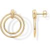 imagePAVOI 18K Gold Plated Statement Door Knockers Stud Earrings for Women  Interlock Ring Dangle EarringsYellow Gold