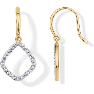 imagePAVOI 14K Gold Plated Teardrop Diamond Shaped Dangle Earrings for Women with Cubic Zirconia  Geometric Earring PairYellow Gold