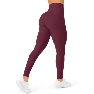 imagePAVOI ACTIVE Buttery Soft Workout Leggings for Women  High Waisted No Front Seam Gym Leggings Yoga Pants  FlexFlowBordeaux