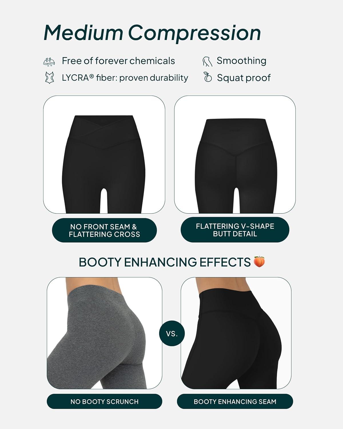 imagePAVOI ACTIVE Pilates Crossover Leggings for Women  Buttery Soft High Waisted V Cut Cross Waist Workout Yoga Pants  FlexFlowBlack