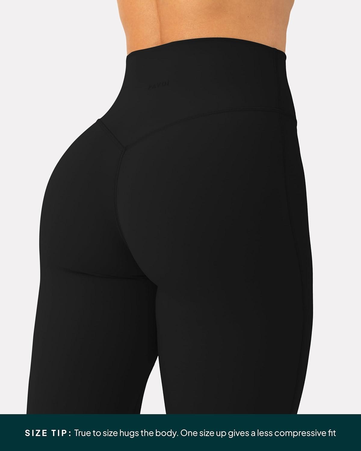 imagePAVOI ACTIVE Pilates Crossover Leggings for Women  Buttery Soft High Waisted V Cut Cross Waist Workout Yoga Pants  FlexFlowBlack