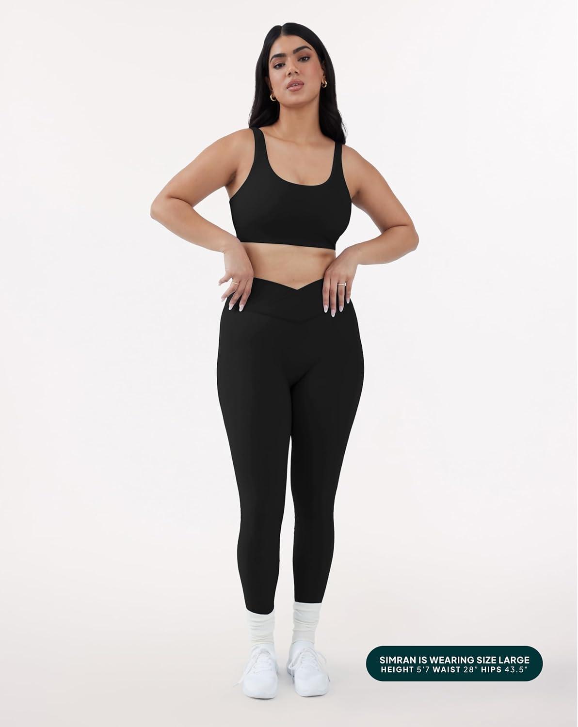 imagePAVOI ACTIVE Pilates Crossover Leggings for Women  Buttery Soft High Waisted V Cut Cross Waist Workout Yoga Pants  FlexFlowBlack