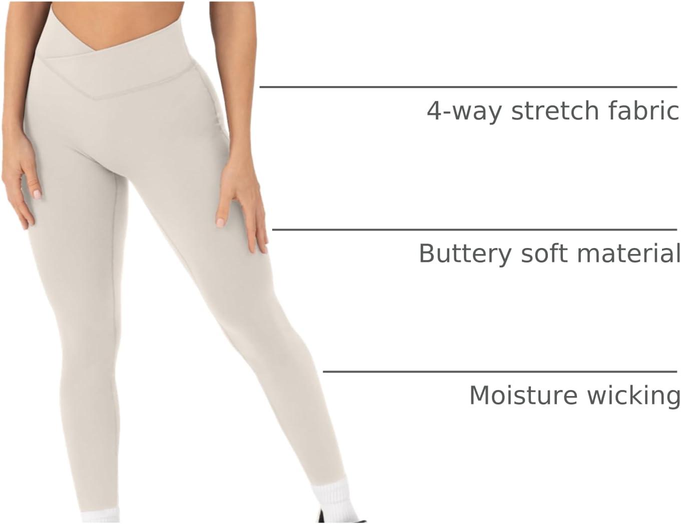 imagePAVOI ACTIVE Pilates Crossover Leggings for Women  Buttery Soft High Waisted V Cut Cross Waist Workout Yoga Pants  FlexFlowMoon