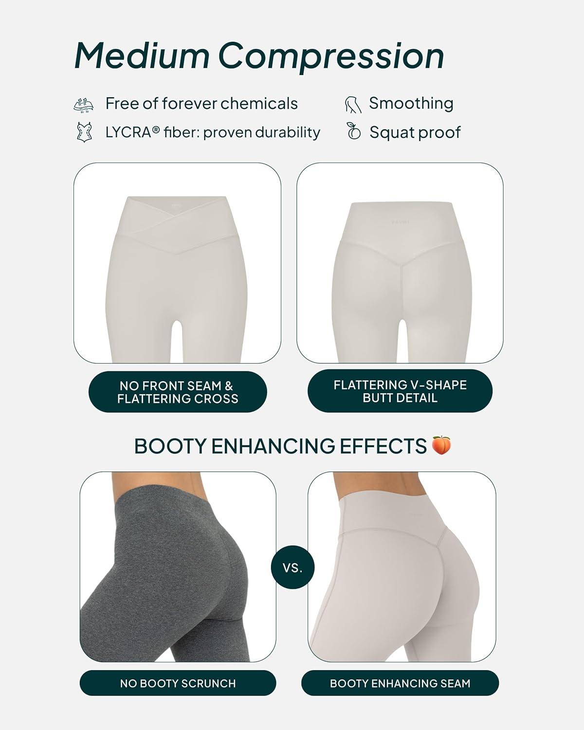 imagePAVOI ACTIVE Pilates Crossover Leggings for Women  Buttery Soft High Waisted V Cut Cross Waist Workout Yoga Pants  FlexFlowMoon