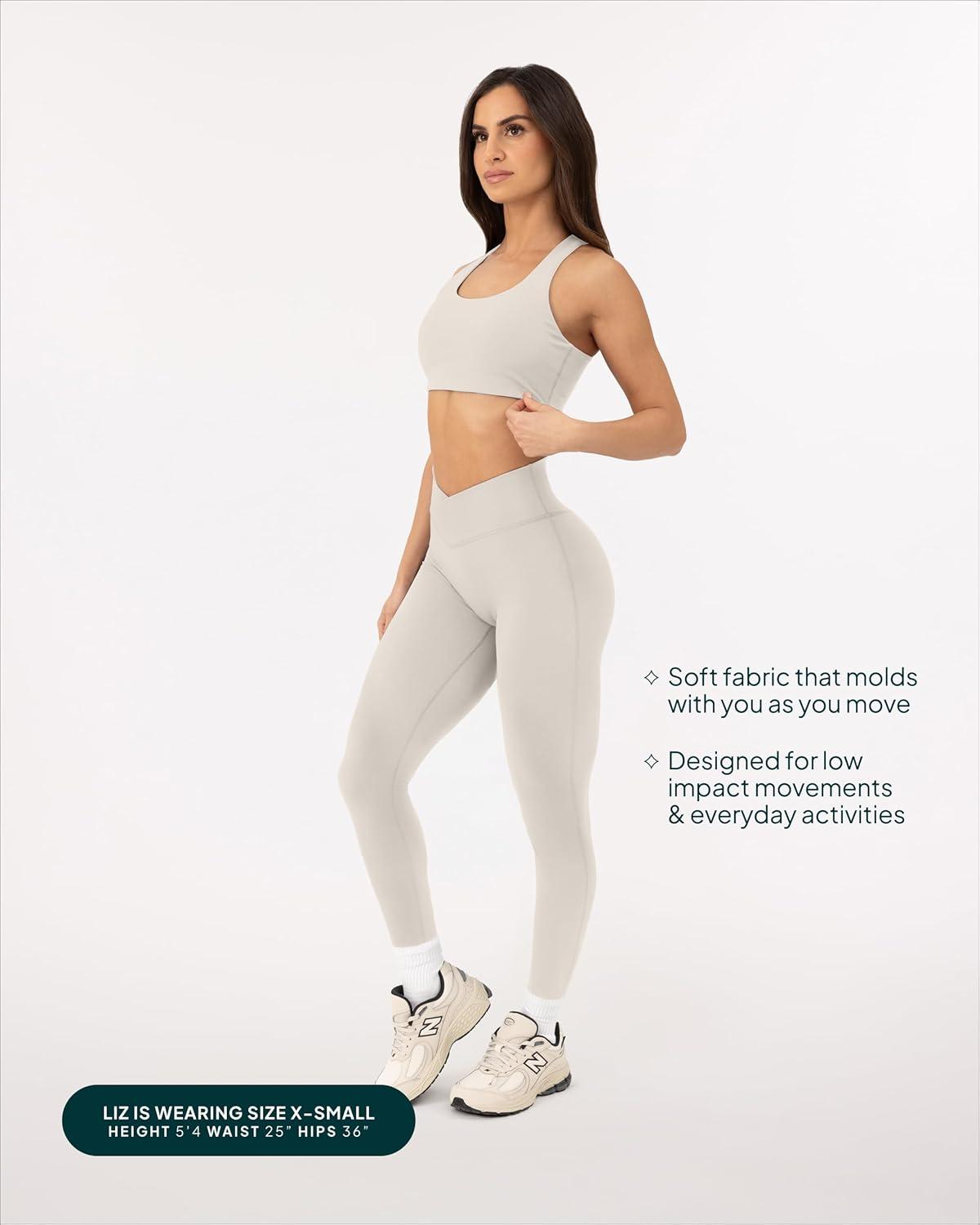 imagePAVOI ACTIVE Pilates Crossover Leggings for Women  Buttery Soft High Waisted V Cut Cross Waist Workout Yoga Pants  FlexFlowMoon