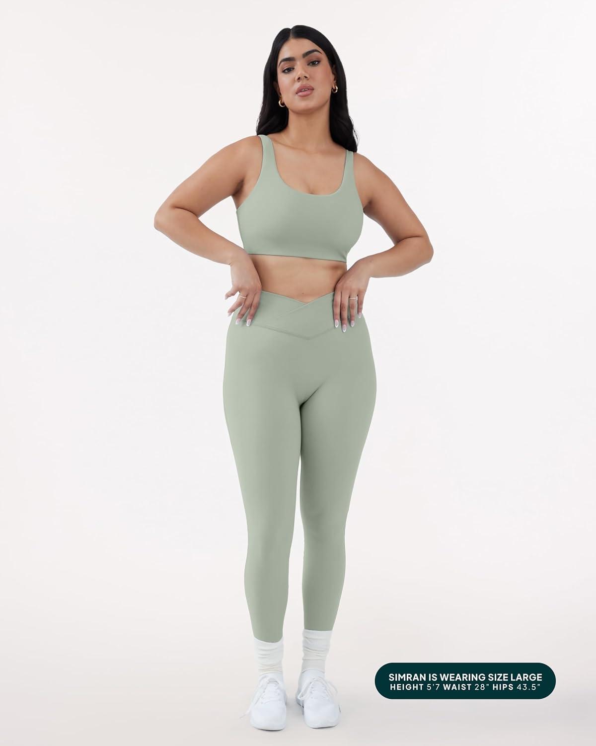 imagePAVOI ACTIVE Pilates Crossover Leggings for Women  Buttery Soft High Waisted V Cut Cross Waist Workout Yoga Pants  FlexFlowSage