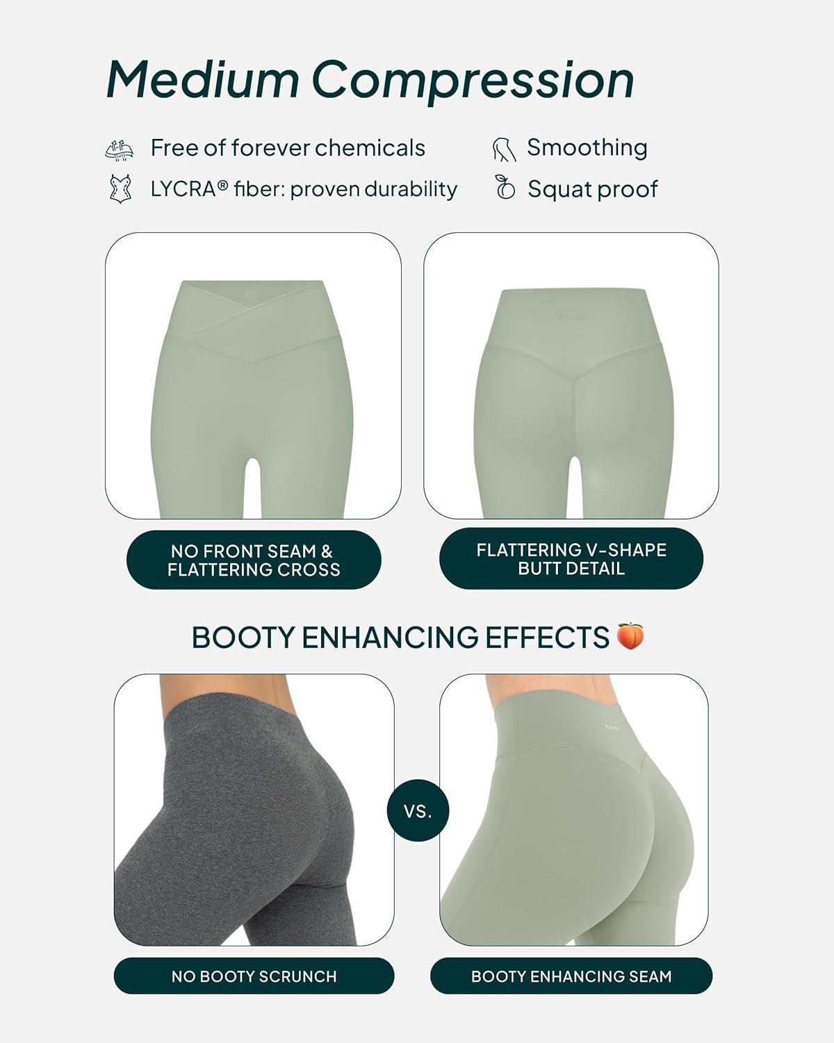 imagePAVOI ACTIVE Pilates Crossover Leggings for Women  Buttery Soft High Waisted V Cut Cross Waist Workout Yoga Pants  FlexFlowSage