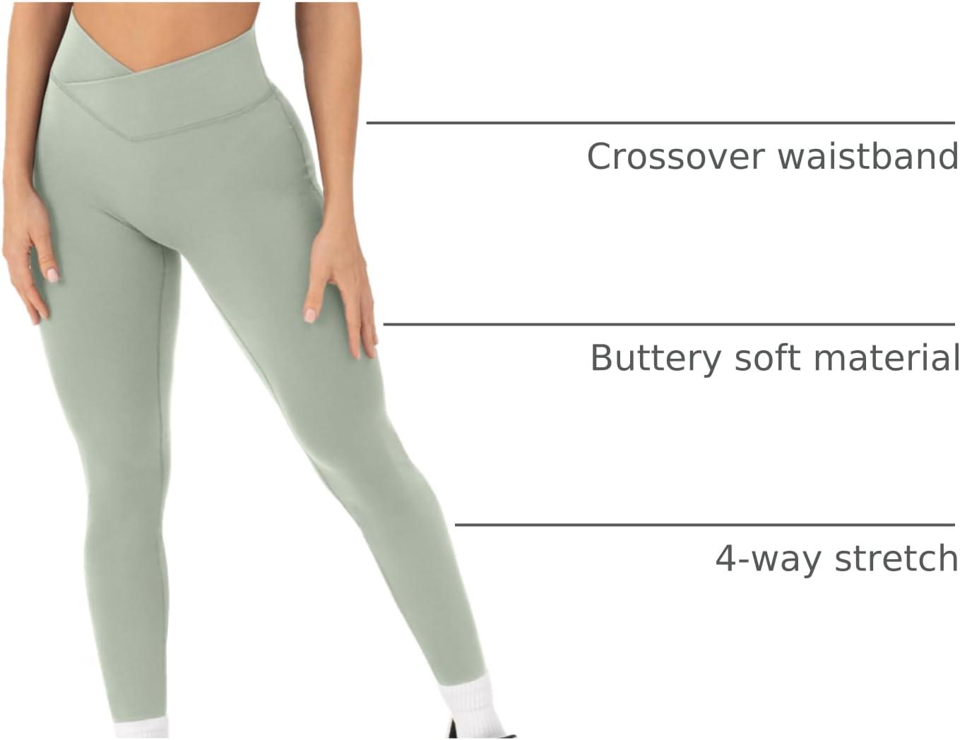 imagePAVOI ACTIVE Pilates Crossover Leggings for Women  Buttery Soft High Waisted V Cut Cross Waist Workout Yoga Pants  FlexFlowSage