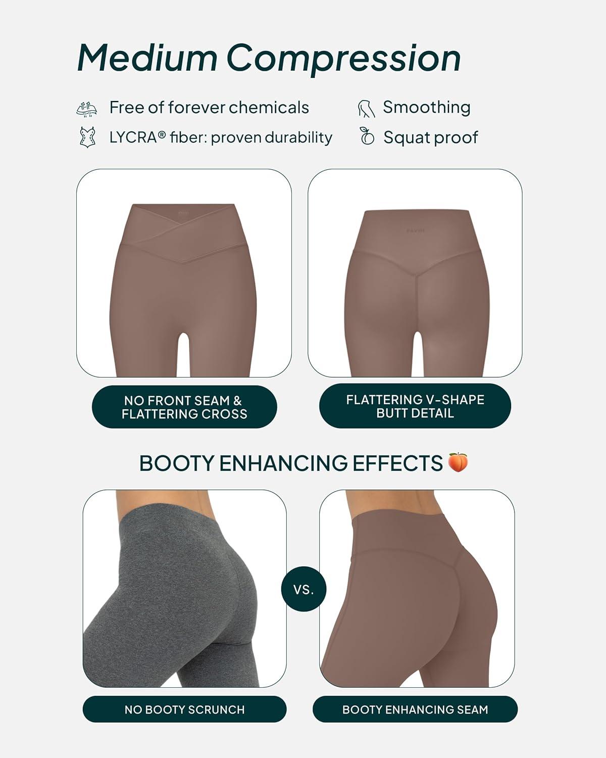 imagePAVOI ACTIVE Pilates Crossover Leggings for Women  Buttery Soft High Waisted V Cut Cross Waist Workout Yoga Pants  FlexFlowTeak