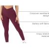 imagePAVOI ACTIVE Pilates Crossover Leggings for Women  Buttery Soft High Waisted V Cut Cross Waist Workout Yoga Pants  FlexFlowBordeaux