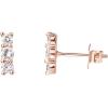 imagePAVOI 14K Gold Plated 925 Sterling Silver CZ Simulated Diamond Earrings  Dainty Geometric Shape Mini Bar Stud Earrings for WomenRose Gold
