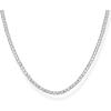 imagePAVOI 14K Gold Plated 3mm Simulated Diamond Tennis Necklace  Chunky Long Necklace for Women  Sizes 16quot and 18quotWhite Gold