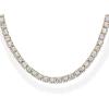 imagePAVOI 14K Gold Plated 3mm Simulated Diamond Tennis Necklace  Chunky Long Necklace for Women  Sizes 16quot and 18quotYellow Gold