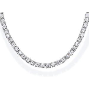 imagePAVOI 14K Gold Plated 3mm Simulated Diamond Tennis Necklace  Chunky Long Necklace for Women  Sizes 16quot and 18quotWhite Gold