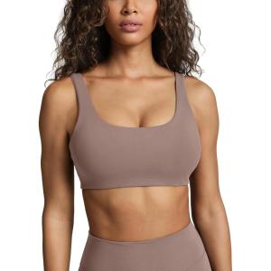 imagePAVOI ACTIVE Buttery Soft Sports Bras for Women  High Support Low Scoop Neck U Back Padded Yoga Gym Workout Bra  FlexFlowTeak