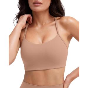 imagePAVOI ACTIVE Yoga Racerback Bras for Women  Buttery Soft Low Support Scoop Neck YBack Thin Strap Sports Bra  FlexFlowSienna